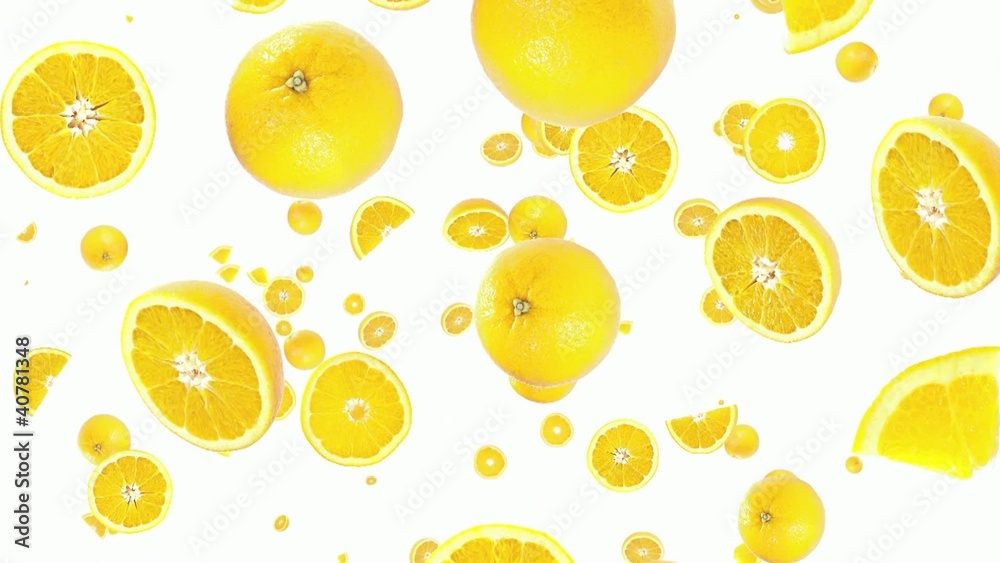 Falling oranges (ends on blue) Falling oranges (ends on blue)