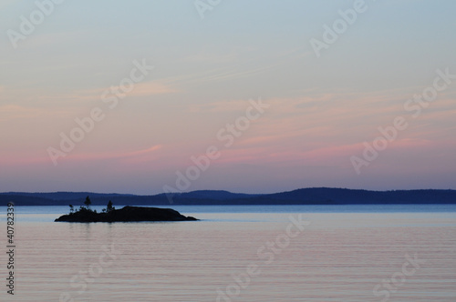 Alone island in Ladoga lake