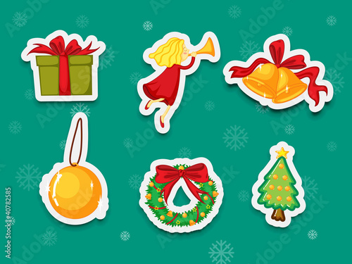 Illustration of christmas present stickers