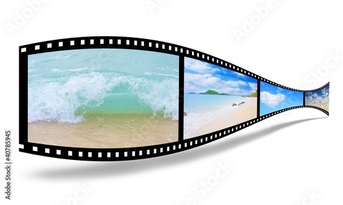 3D film strip images, sea and sky.