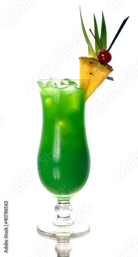 green cocktail with pineapple