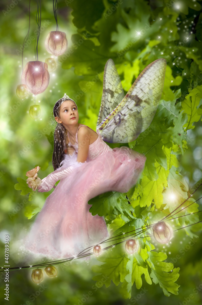 Little fairy in the wood