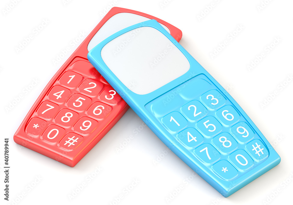 Two mobile phones isolated on white background Two mobile phones isolated on white background
