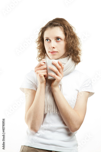 Young woman with a cup of tea