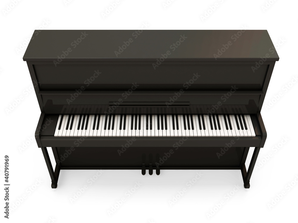 Black Classic Piano isolated on white background Black Classic Piano isolated on white background