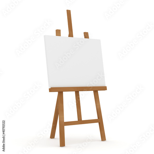 Wooden Easel on white background