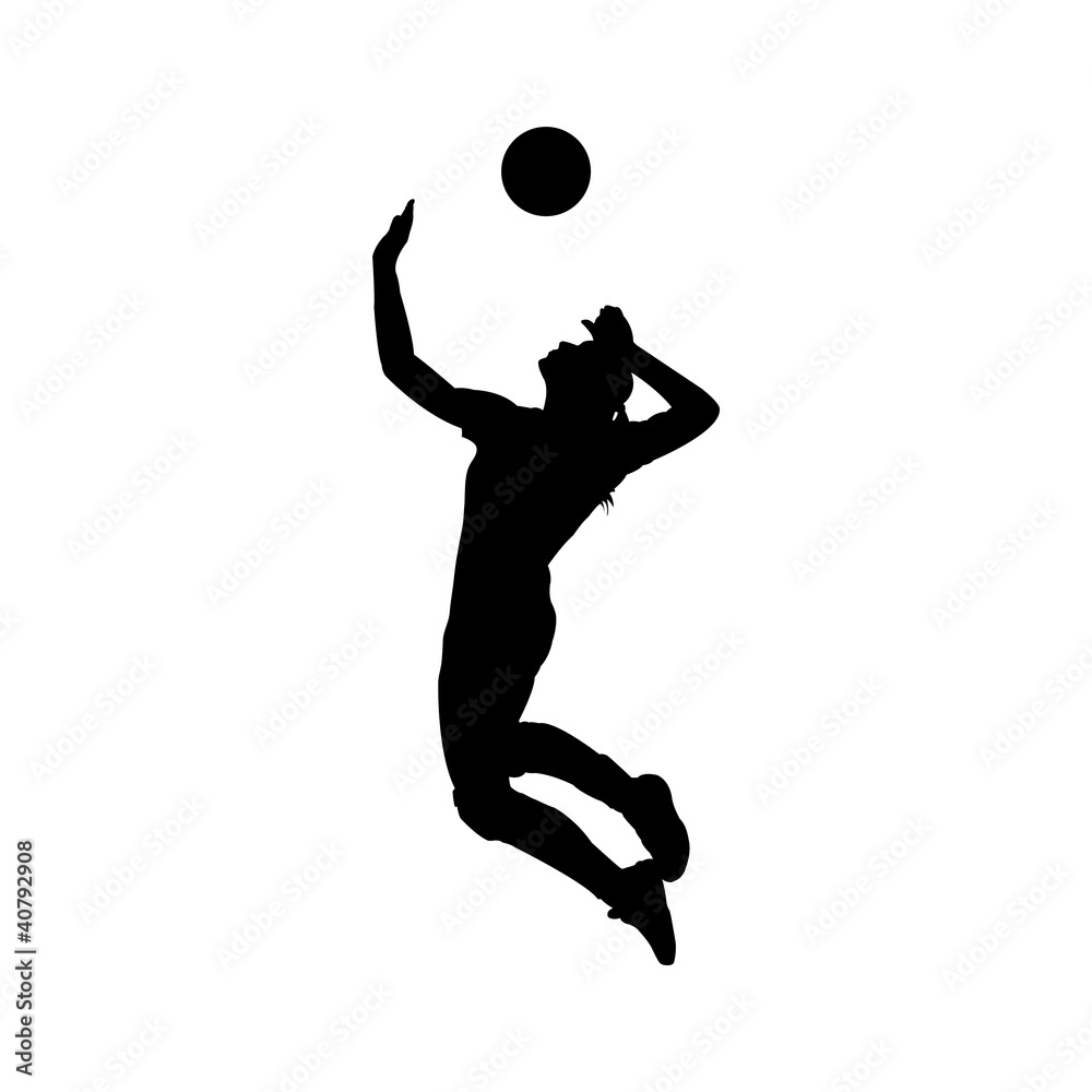 Volleyball Silhouette Stock Vector | Adobe Stock