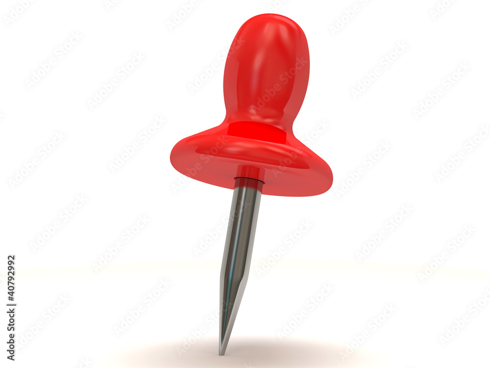 Red Push Pin on white background Red Push Pin on white background