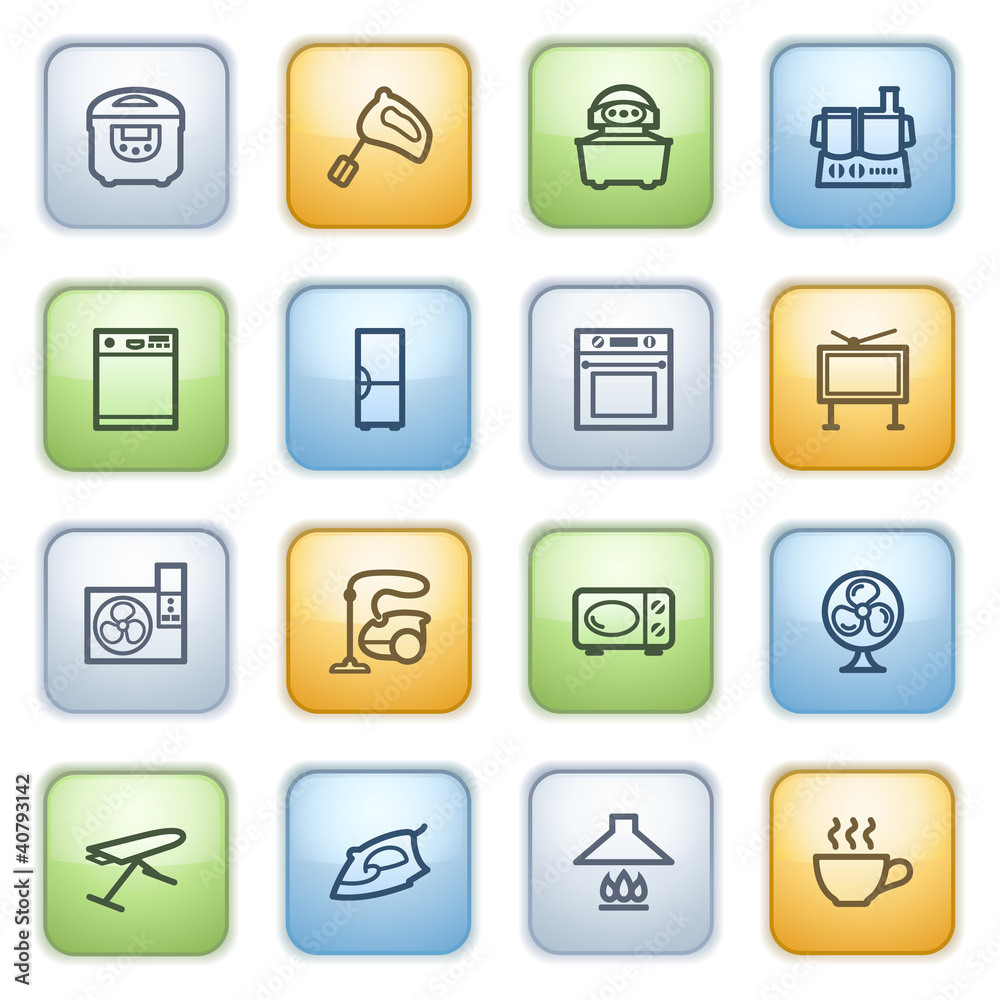Color buttons with contour icons 16 Color buttons with contour icons 16