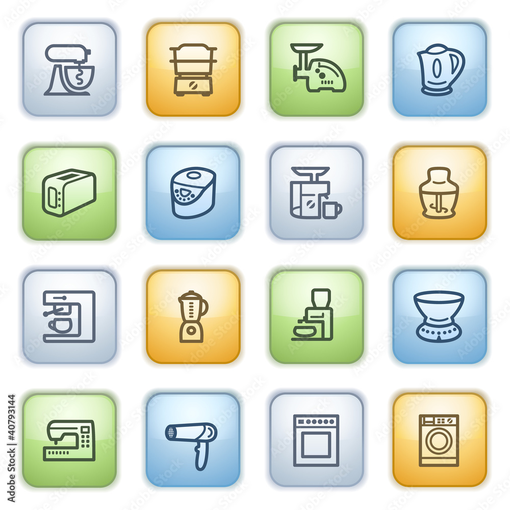 Color buttons with contour icons 17 Color buttons with contour icons 17