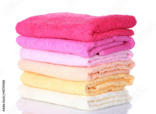bright towels isolated on white