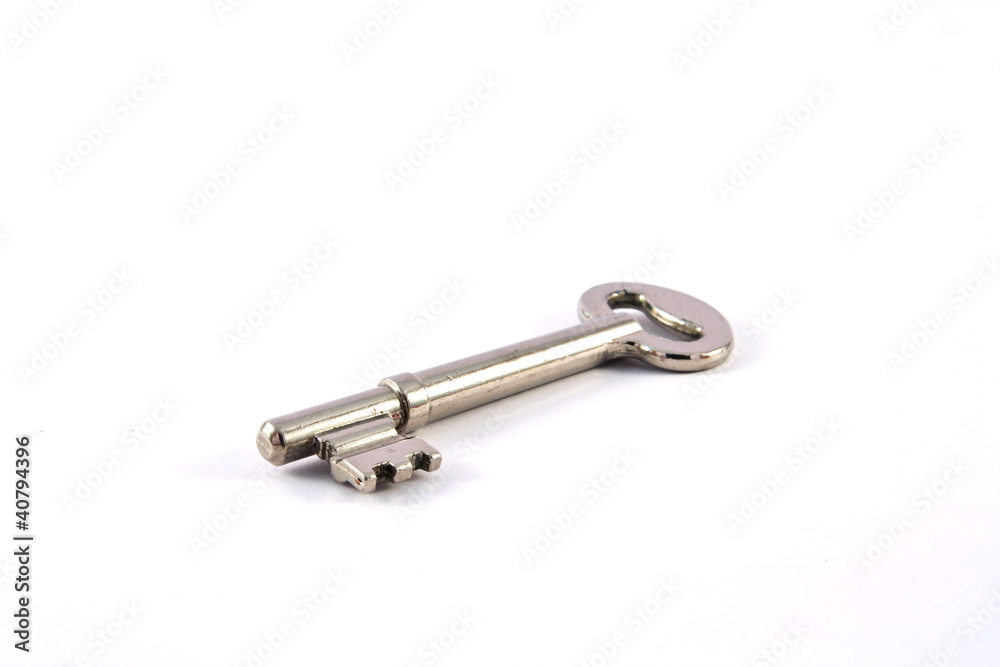 Silver key from house isoladed on white Silver key from house isoladed on white