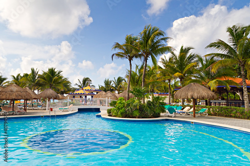 Tropical swimming pool in Mexico