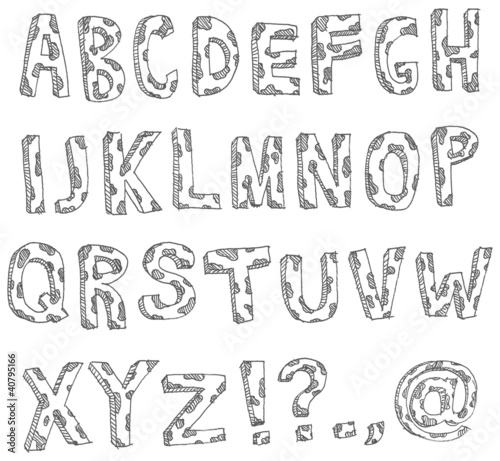 Hand drawn spotted alphabet