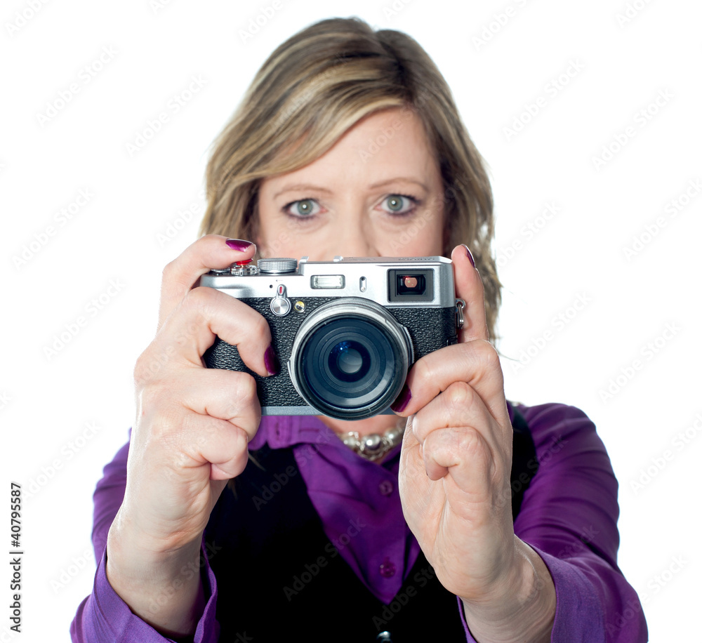 Portrait of a beautiful woman with camera Portrait of a beautiful woman with camera