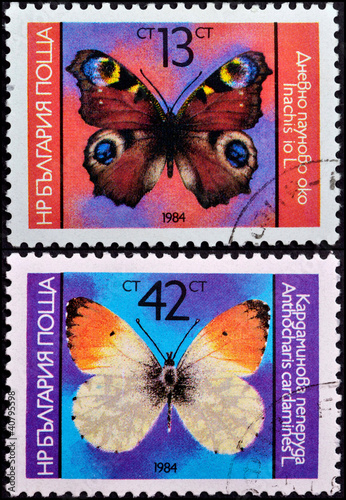 postage stamp shows butterfly  series   circa 1984