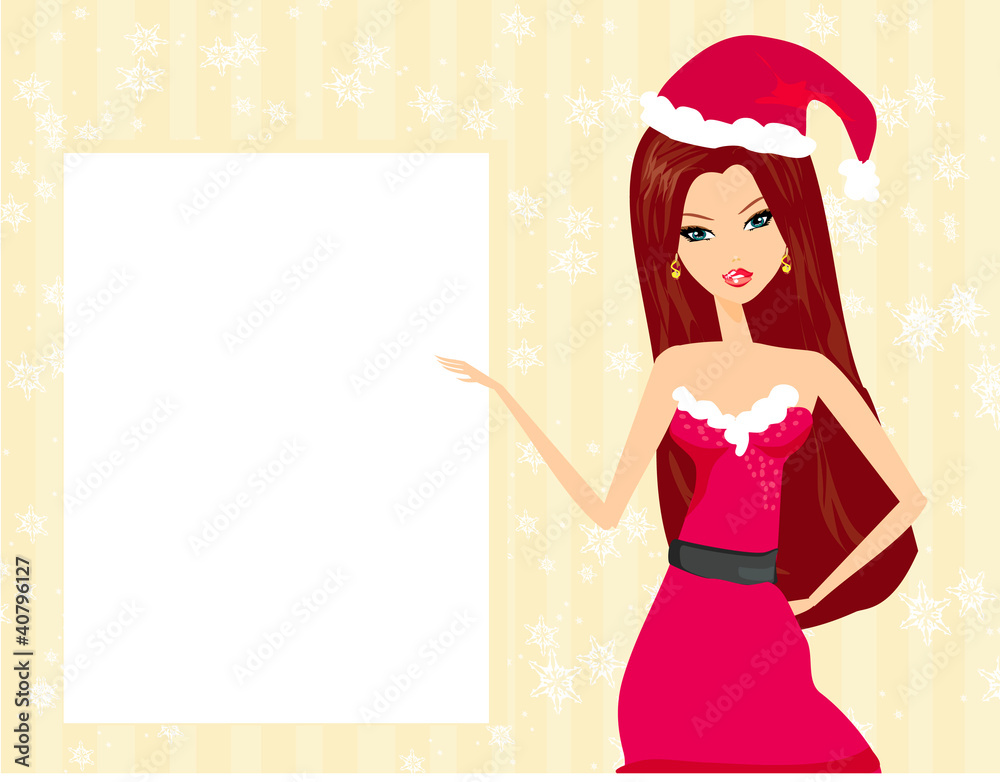 beautiful pin-up girl in Christmas inspired costume beautiful pin-up girl in Christmas inspired costume