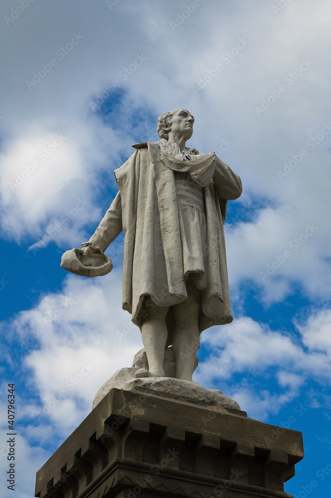 Fototapeta premium Cristoforo Colombo Statue. Bettola. Emilia-Romagna. Italy.