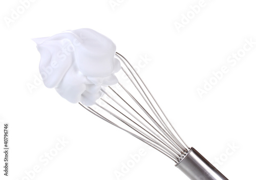 Obraz na plátně Metal whisk for whipping eggs with cream isolated on white