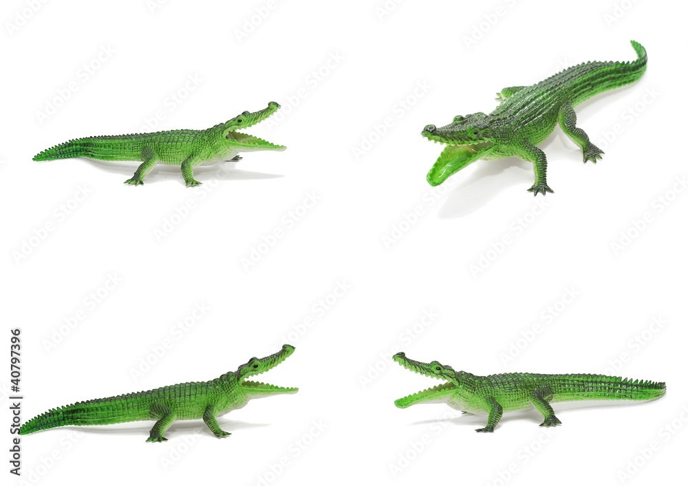 Fototapeta premium Green crocodile, alligator toy