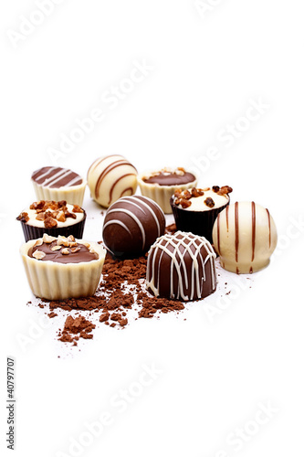 assortment of chocolates with cacao