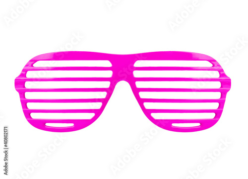 Retro pink shades sunglasses isolated on white background
