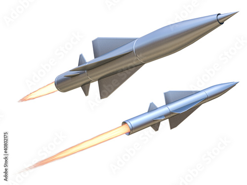 missile on a white background photo