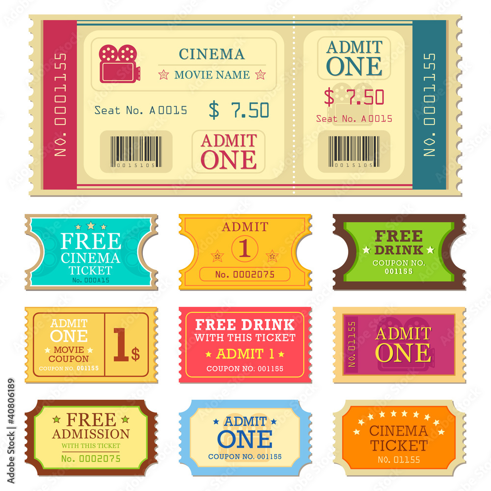 Fototapeta premium Set of Movie Ticket