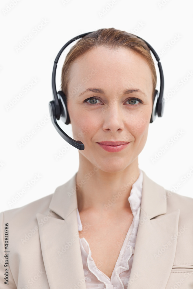 Portrait of a businesswoman wearing a headset Portrait of a businesswoman wearing a headset