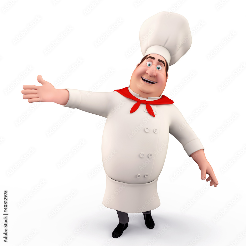 Chef pointing towards blank