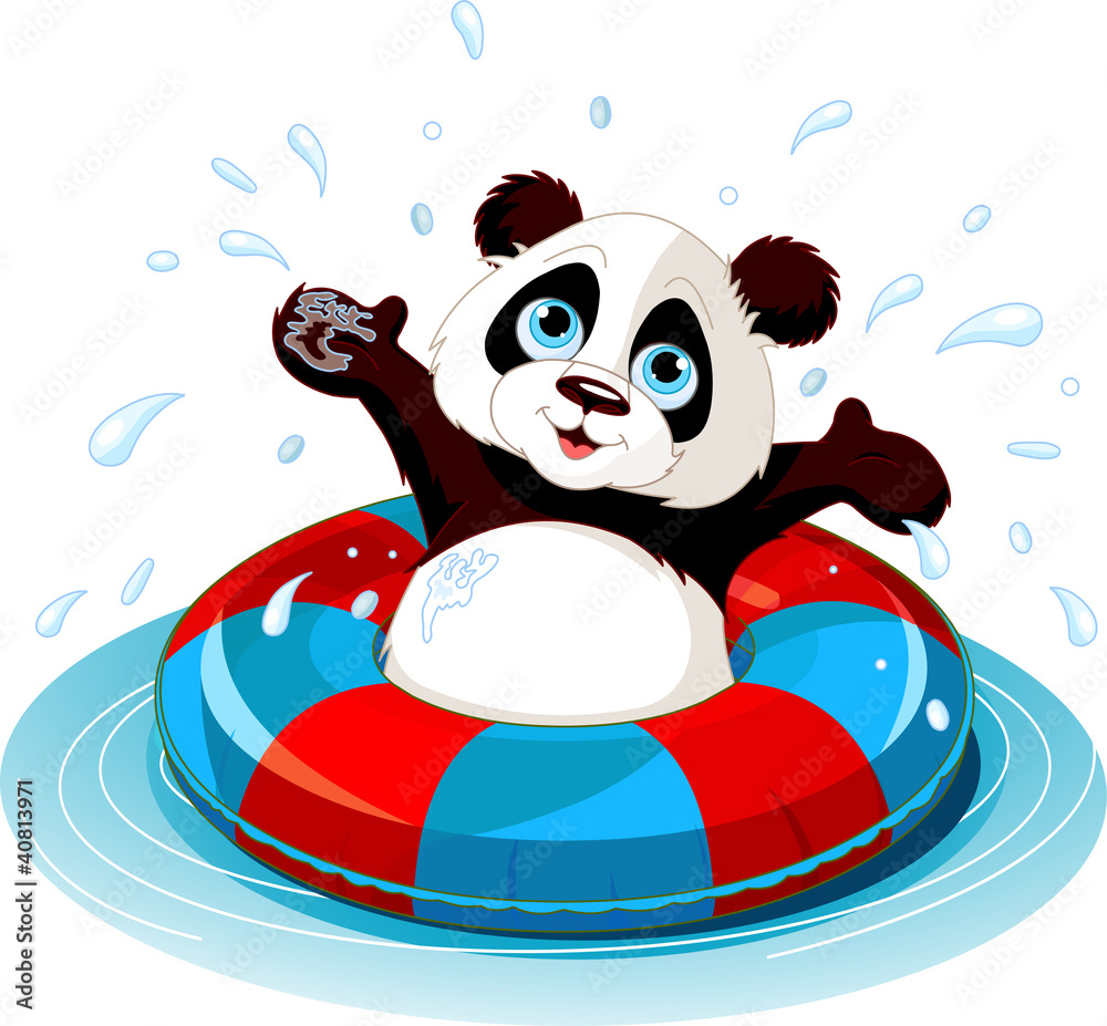 Naklejka premium Summer fun Panda