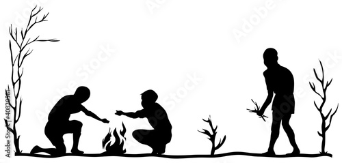 Fireplace in the woods