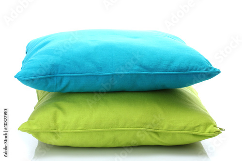 bright pillows isolated on white