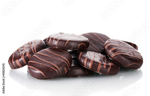 Сhocolate cookies isolated on white