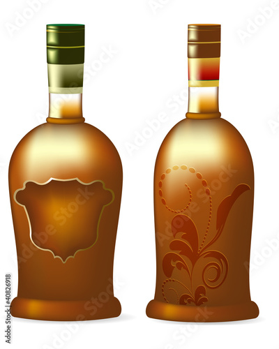 Whiskey bottle with space for your text. Vector illustration