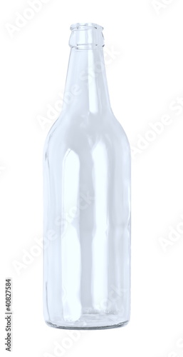 Canvastavla Blaue Flasche leer - isoliert