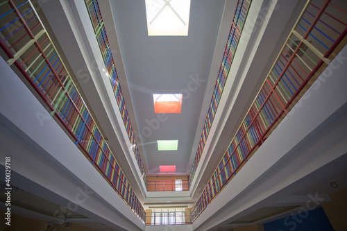 Super modern skyscraper building interior