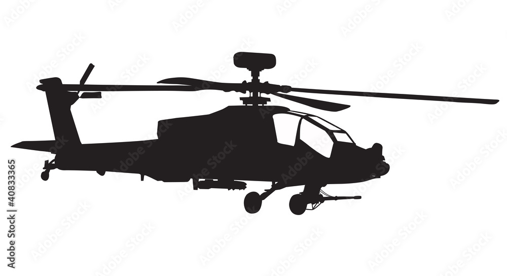 AH64 Apache Longbow helicopter silhouette Stock Vector Adobe Stock