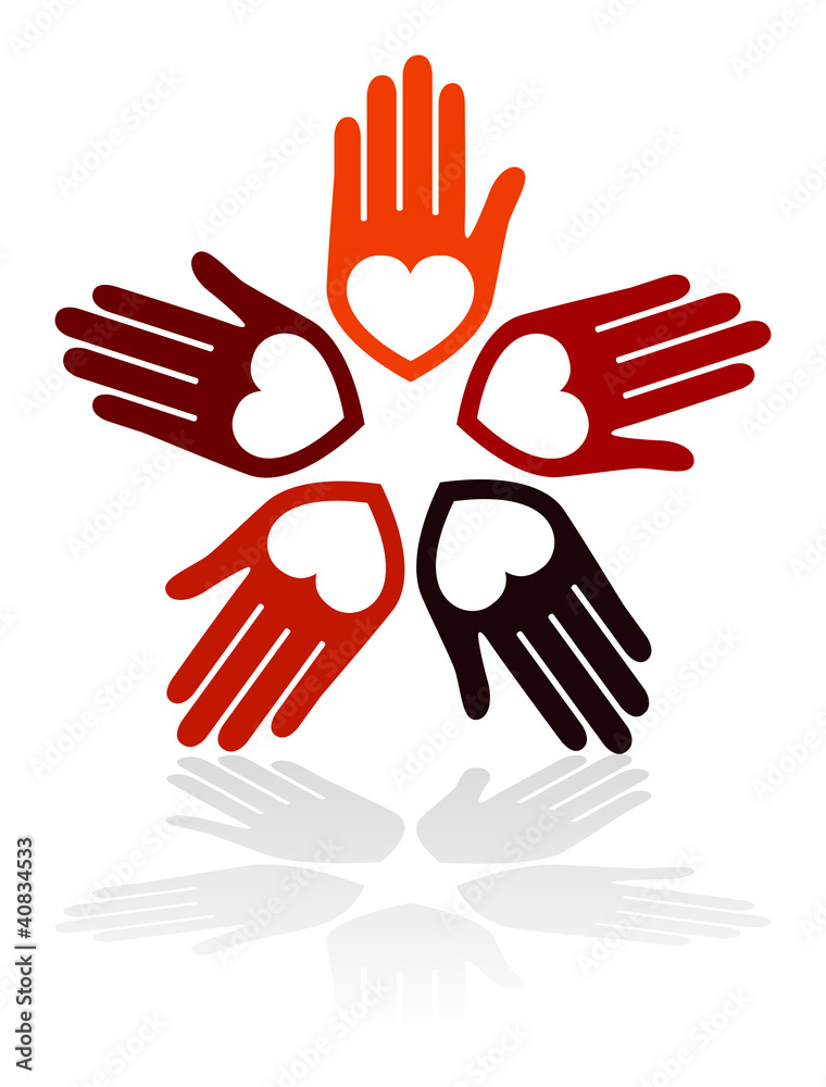 Circle of loving hands with copy space vector. Circle of loving hands with copy space vector.