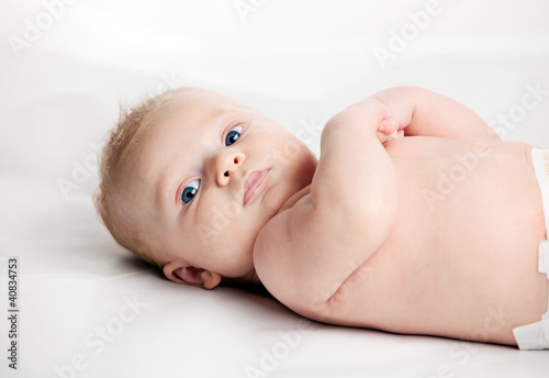 Portrait of two-month old baby boy