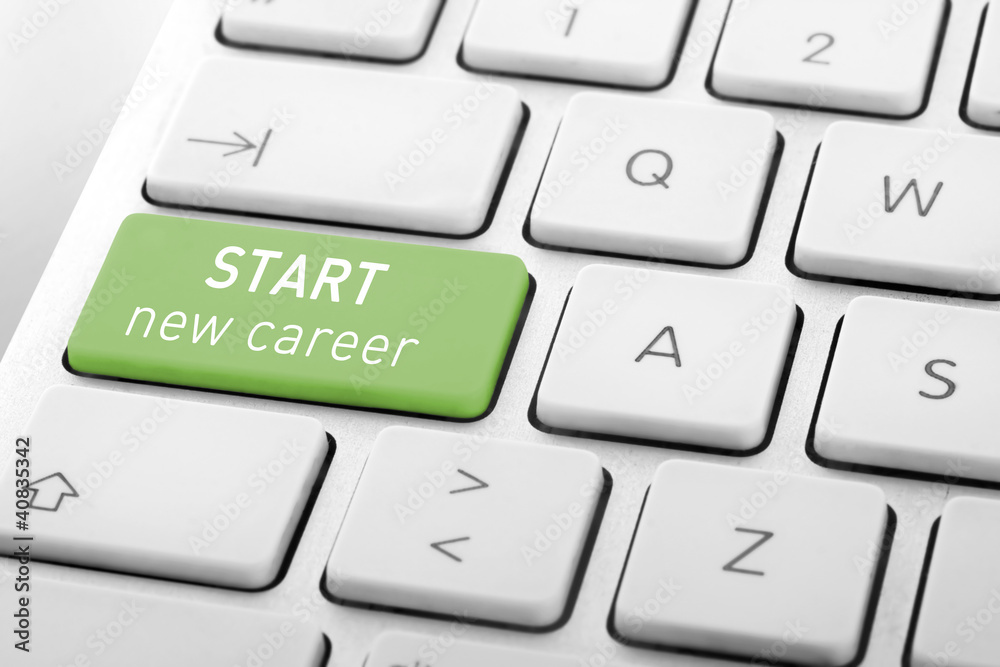 Wording Start New Career on computer keyboard Wording Start New Career on computer keyboard