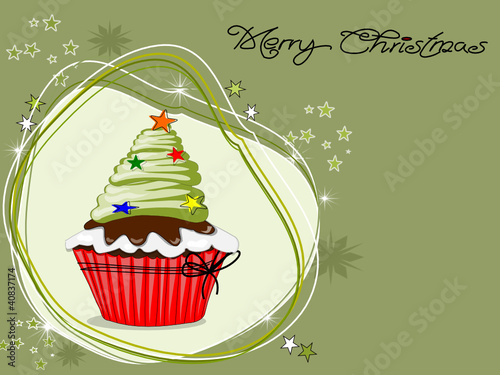 Weihnachten, Cupcakes, Muffin mit Sternen