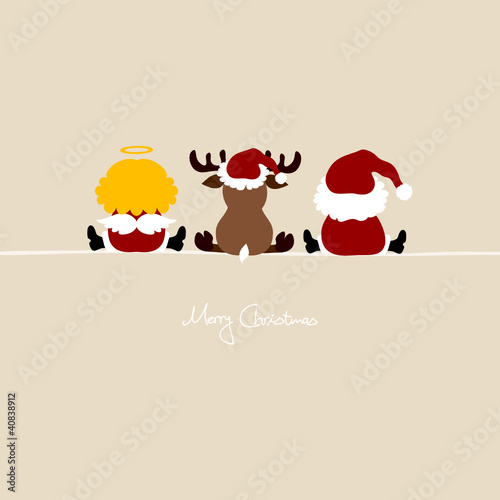 Santa, Angel & Reindeer Beige