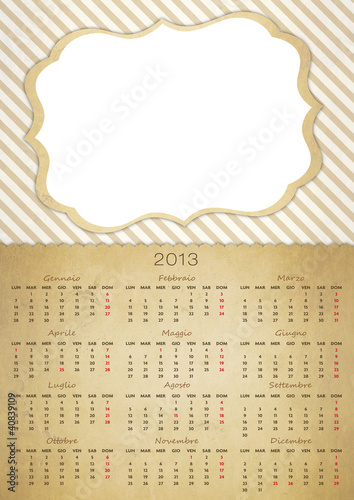 Base calendario vintage 2013 photo