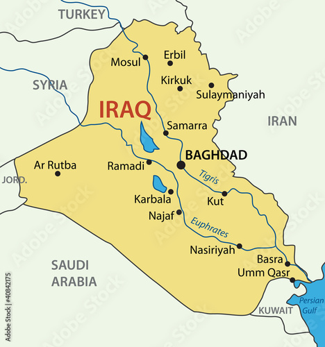 Republic of Iraq - vector map