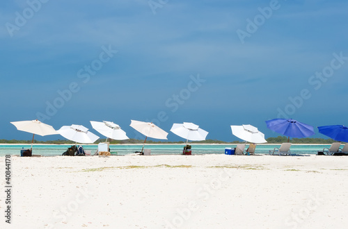 Many parasols on the beach