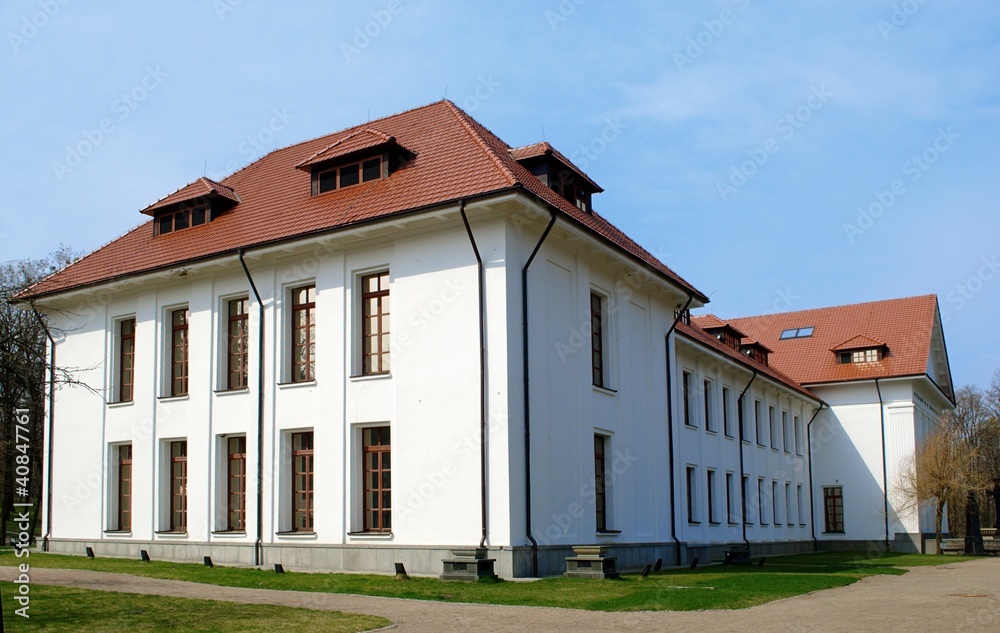 beautiful white palace on the blue sky background beautiful white palace on the blue sky background