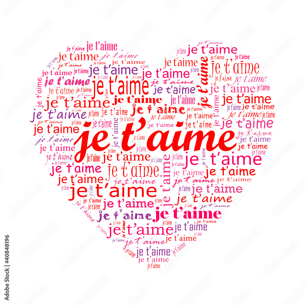 Carte Coeur "JE T'AIME" (amour saint valentin passion amoureux)  Stock-Vektorgrafik | Adobe Stock