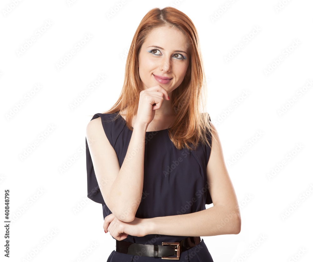 Beautiful redhead girl in dress Beautiful redhead girl in dress