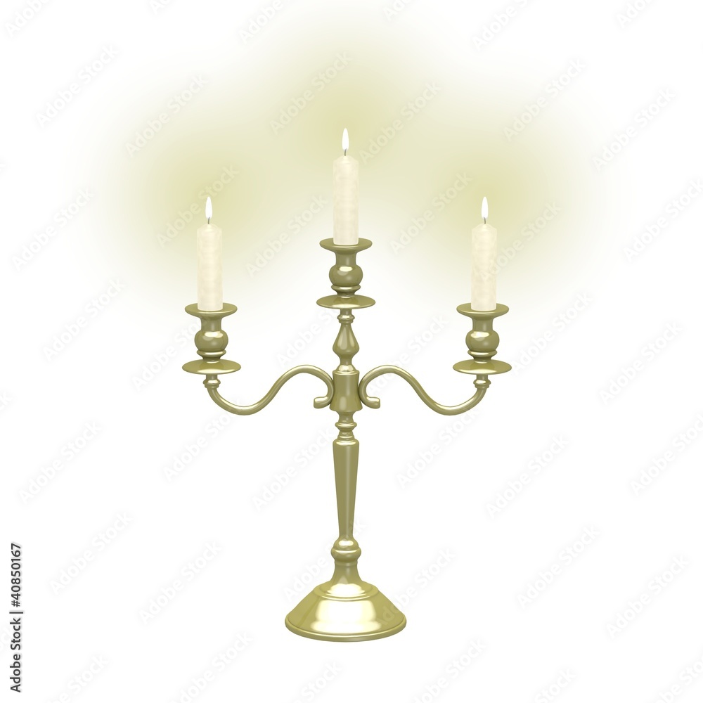 3d render of old candlestick